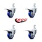Service Caster 3 Inch Blue Poly Wheel Swivel 7/8 Inch Square Stem Caster Set Total Lock Brake SCC-SQTTL20S314-PPUB-BLUE-78-4 - alternate 5
